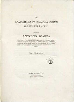De anatome, et pathologia ossium commentarii : Cum tabulis aeneis