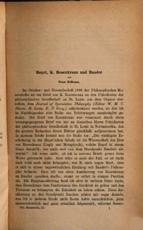 Philosophische Monatshefte. 3, 3. 1869, Sommersem.