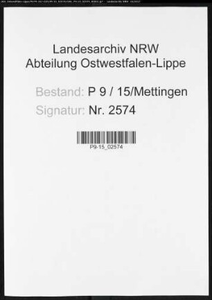 Sterberegister Standesamt Mettingen