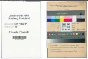 Entnazifizierung Elisabeth Priesnitz , geb. 21.10.1907 ()