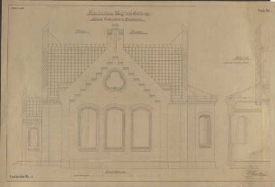 Krankenhaus Wolff`sche Stiftung Kapelle, Leichenhalle, Sezierraum Nordansicht, Bauplan Mai 1905