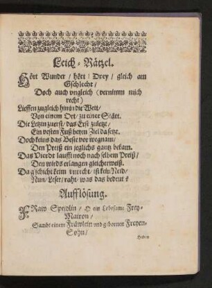 Leich-Rätzel.