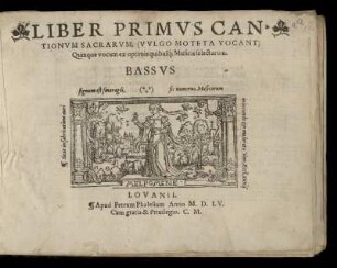 Liber primus cantionum sacrarum ... quinque vocum. Bassus