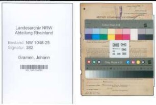 Entnazifizierung Johann Gramen , geb. 11.05.1906 (Schildermaler)