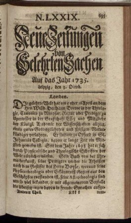 N. LXXIX. Leipzig, den 3. Octob. - N. LXXXVII. Leipzig, den 31. Octob.