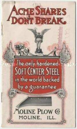 Methoden bei der Herstellung von Pflugscharen von der Moline Plow Company in USA