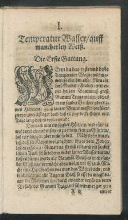 Temperatur Wasser/ auff Mancherley weiß.