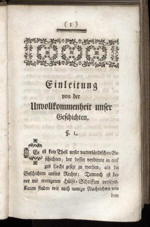 Einleitung von der Unvollkommenheit unser Geschichten.