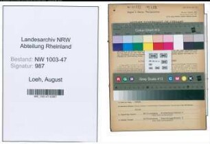 Entnazifizierung August Loeh , geb. 05.08.1896 (Prokurist)