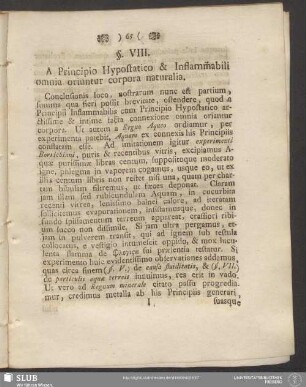 §. VIII. A Principio Hypostatico & Inflammabili omnia oriuntur corpora naturalia