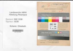 Entnazifizierung Elisabeth Scherer , geb. 04.07.1907 (Angestellte)
