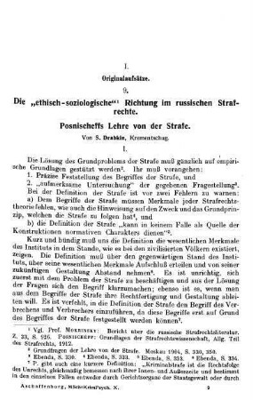 129-141, Die "ethisch-soziologische" Richtung im russischen Strafrechte. Posnischeffs Lehre von der Strafe.