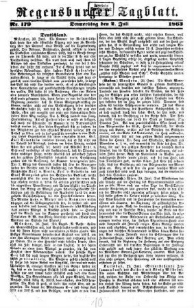 Regensburger Tagblatt : Kampf-Organ für nationale Freiheit und soziale Gerechtigkeit. 1863 = Jg. 26, 7 - 12