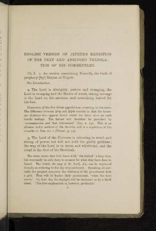 English version of Jefeth's rendition of the text and abridged translation of his commentary.