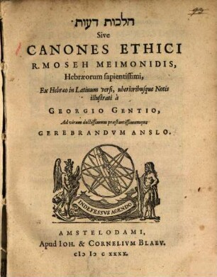 Hilkhot deʿot : sive Canones ethici = Canones ethici