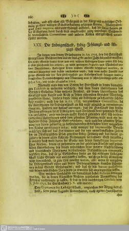XXX. Die Leibeigenschaft, Ledig-Zehlungs- und Abzugs-Geld