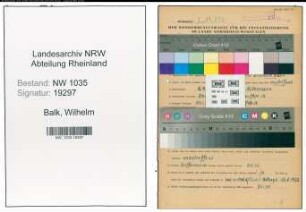 Entnazifizierung Wilhelm Balk , geb. 05.09.1909 (Foerdermaschinist)