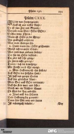 Psalm CXXX, CXXXIII, CXXXIV, CXXXIX