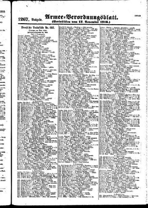 1267. Ausgabe. Freitag, 17. November 1916
