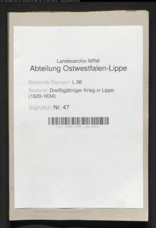 Einquartierungen und Kontributionen der Stadt Lemgo