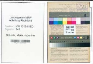 Entnazifizierung Maria Hubertine Schmitz , geb. 07.02.1896 (Lehrerin)