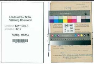Entnazifizierung Martha Koenig , geb. 02.02.1909 (Lehrerin)
