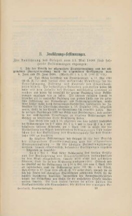 B. Ausführungs-Bestimmungen.