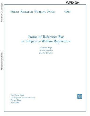Frame-of-reference bias in subjective welfare regressions