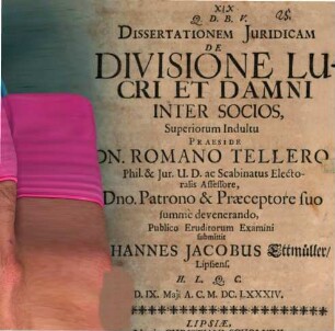 Diss. iur. de divisione lucri et damni inter socios