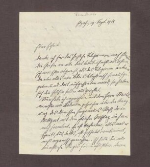Schreiben von Anton Fendrich an Prinz Max von Baden; Verhältnis der Sozialdemokraten zu Prinz Max, Vorschlag eines Treffens mit Friedrich Ebert, Essener Rede Wilhelms II. [vor Krupp-Arbeitern, 11.9.]