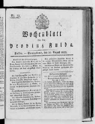 Nr. 32, Ausgabe vom 10. August 1822