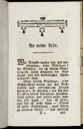 An meine Leser.