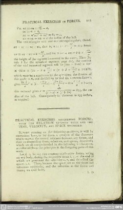 Practical Exercises Concerning Forces; With The Relation Between Them And The Time, Velocity, and Space Described