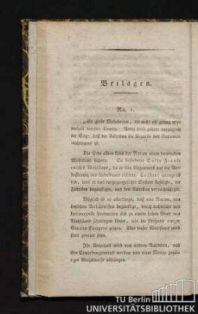 Beilagen. No. 1 bis No. 9.