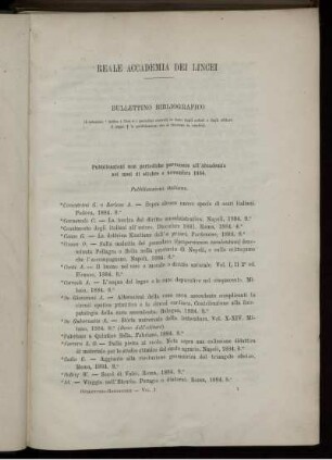 Reale Accademia Dei Lincei Bullettino Bibliografico