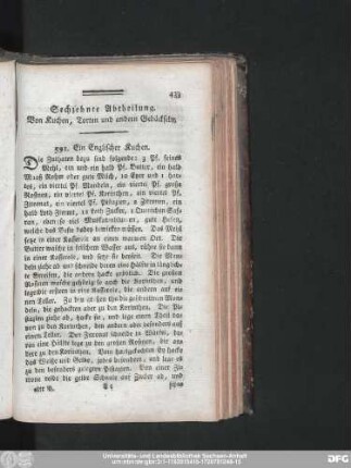 Sechzehnte Abtheilung. Von Kuchen, Torten und andern Gebäckseln.