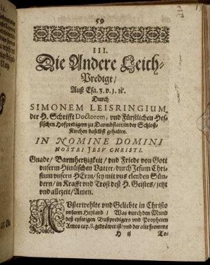 Die Andere Leich-Predigt