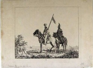 Österreichischer Vorposten bei Leipzig, Blatt 19 aus der Folge "Kriegsszenen in Sachsen"