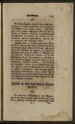 Zufälle in den äußerlichen Eigenschaften.