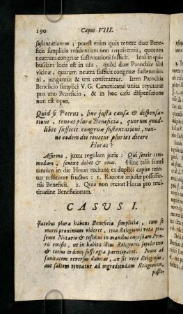 190-193, Casus I. Jacobus plura habens Beneficia simplicia ...