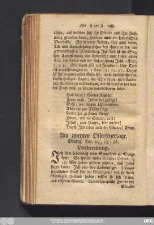 Am zweyten Osterfeyertage. Evang. Luc. 24, 13 - 36.