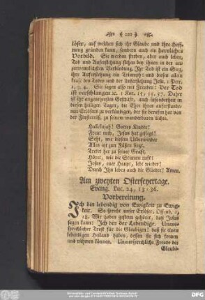 Am zweyten Osterfeyertage. Evang. Luc. 24, 13 - 36.