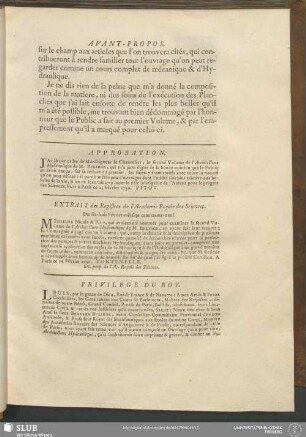 Extrait des Registres de l'Académie Royale des Sciences
