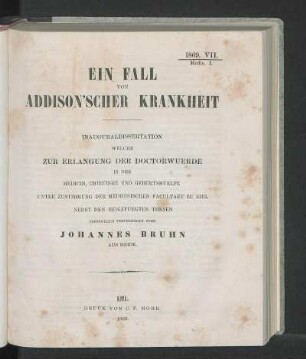 Ein Fall Von Addison'scher Krankheit