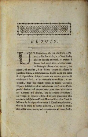 Elogio Del Conte Donato Silva