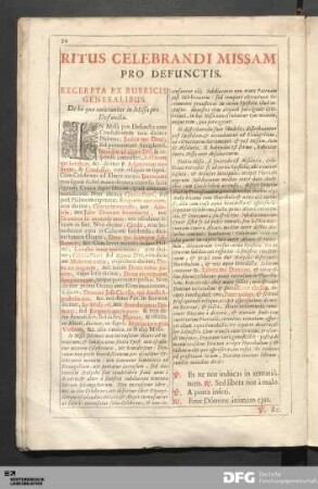 Ritus Celebrandi Missam Pro Defunctis.