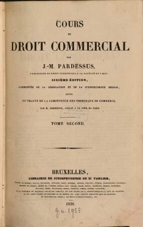 Cours de droit commercial, T. 2