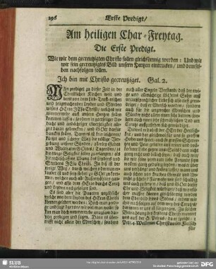 Am heiligen Char-Freytag