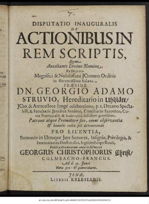 Disputatio Inauguralis De Actionibus In Rem Scriptis