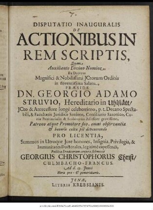Disputatio Inauguralis De Actionibus In Rem Scriptis